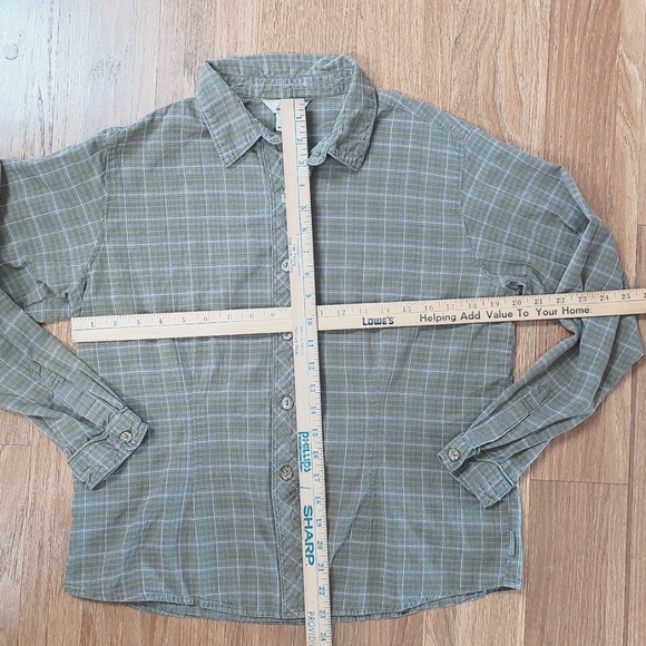 Woolrich Womens Petite Large LP Green/Pink Plaid Button Down Shirt - Picture 2 of 5